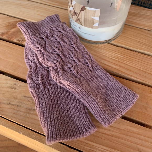 ✨KNIT OPEN WEAVE ARM HAND WARMERS/GLOVES W/THUMBHOLES - Picture 2 of 5